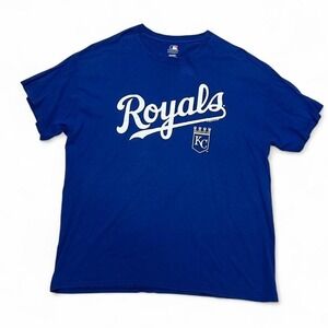 Kansas‎ City Royals MLB T-Shirt Royal Blue Spellout Size XL Short Sleeve